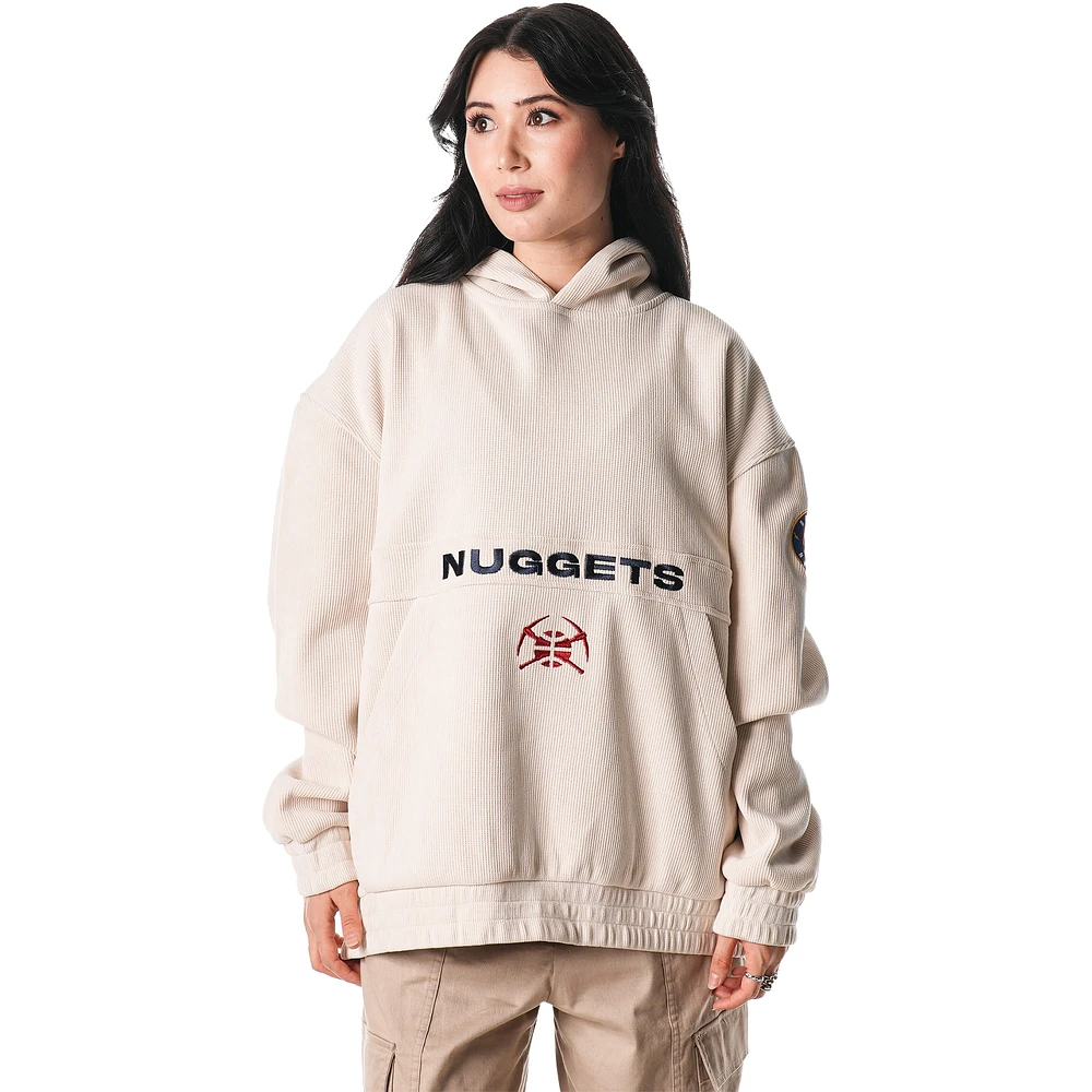 Unisex The Wild Collective  Cream Denver Nuggets Corduroy Tri-Blend Pullover Hoodie