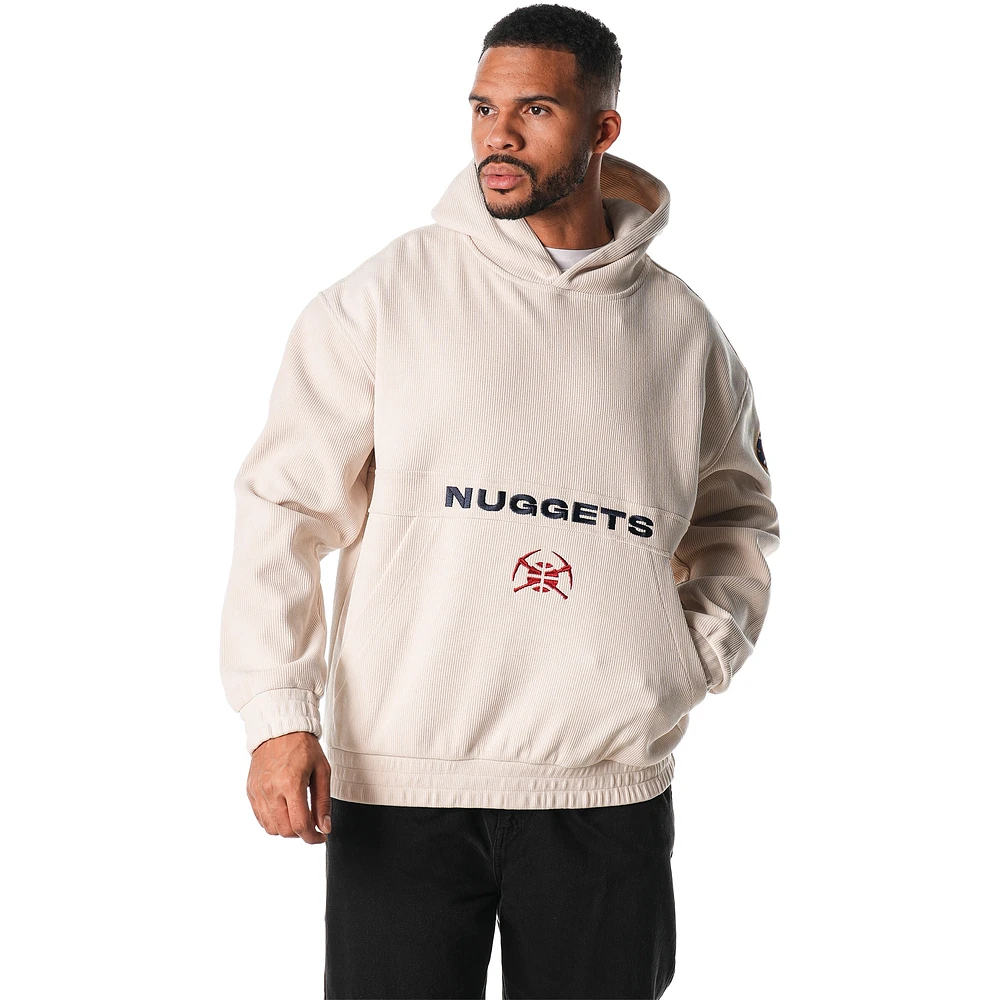 Unisex The Wild Collective  Cream Denver Nuggets Corduroy Tri-Blend Pullover Hoodie