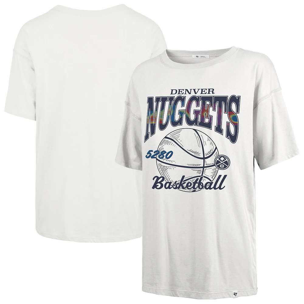 T-shirt blanc pour femme Denver Nuggets City Edition Down Court Sadie '47
