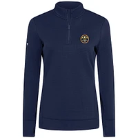 Women's Levelwear  Navy Denver Nuggets Cushion Quarter-Zip Pullover