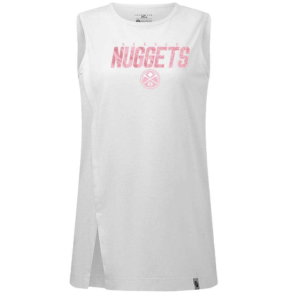Women's Levelwear  White Denver Nuggets Mother's Day Influx Floral Tank Top
