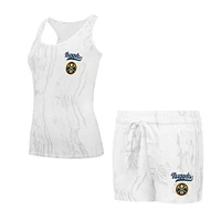 Women's Concepts Sport White Denver Nuggets Quartz Tank Top & Shorts Set