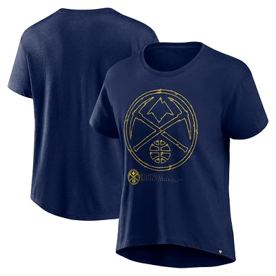 Women's Fanatics  Navy Denver Nuggets Hand Check T-Shirt