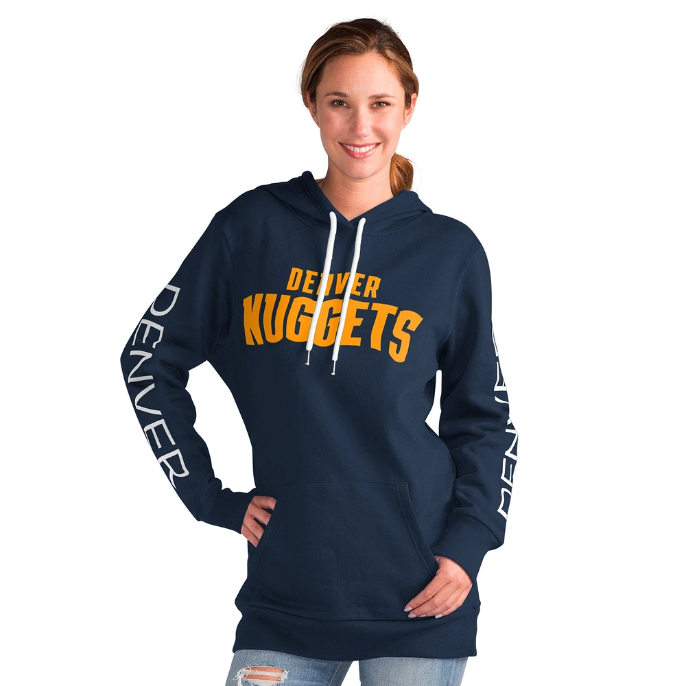 Sweat à capuche G-III 4Her pour femme par Carl Banks, bleu marine, entraîneur de Denver Nuggets