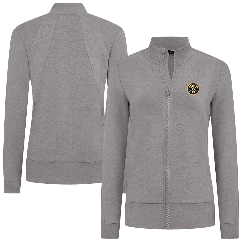 Veste zippée intégrale Shine grise des Denver Nuggets pour femme Levelwear