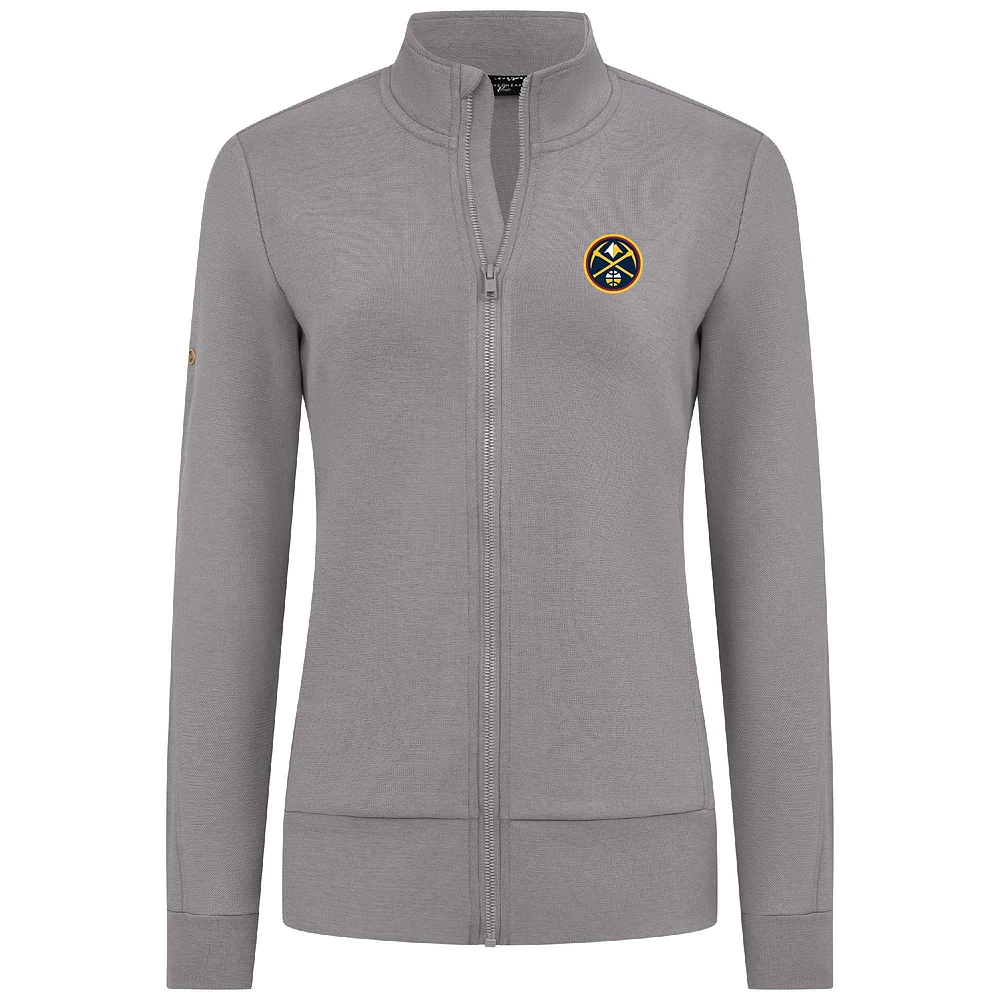 Veste zippée intégrale Shine grise des Denver Nuggets pour femme Levelwear
