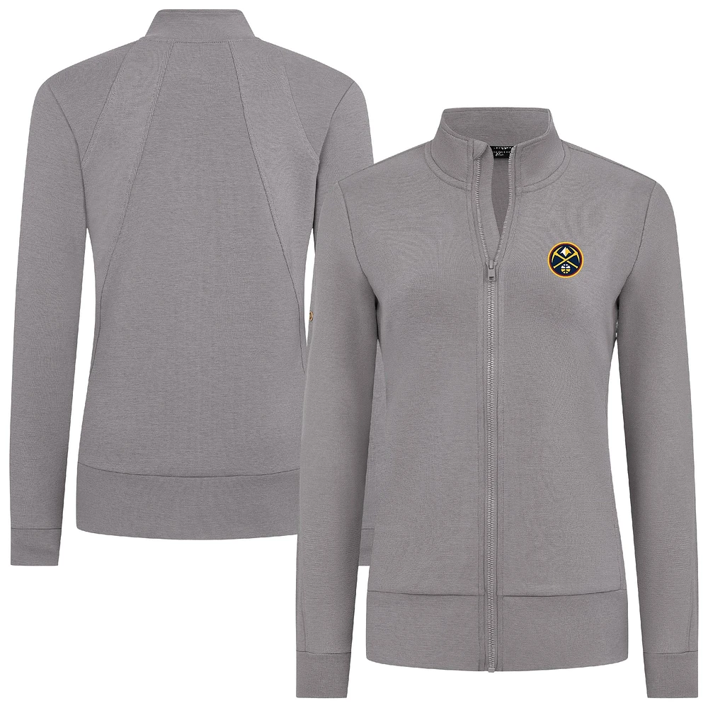 Veste zippée intégrale Shine grise des Denver Nuggets pour femme Levelwear