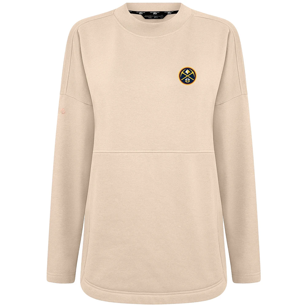 Women's Levelwear Khaki Denver Nuggets Beaudry Pullover Sweatshirt