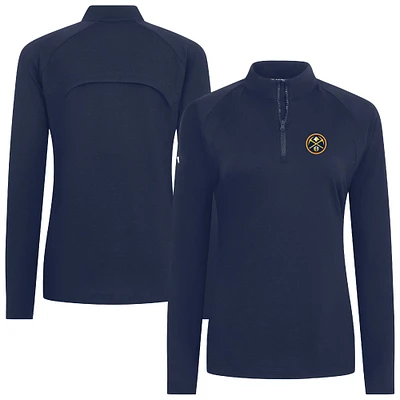 Women's Levelwear Navy Denver Nuggets Flex Insignia 2.0 Quarter-Zip Top