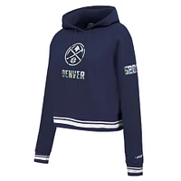 Women's Pro Standard Navy Denver Nuggets 2024/25 City Edition Cropped Pullover Hoodie