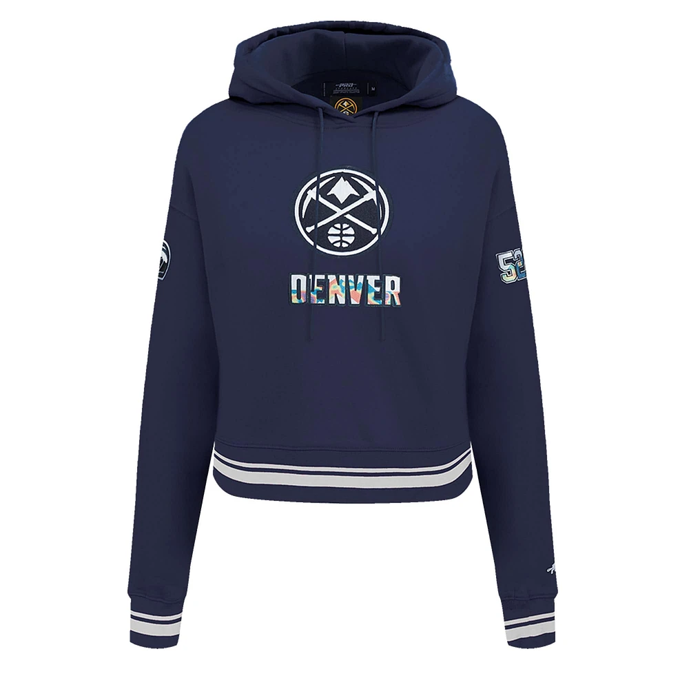 Women's Pro Standard Navy Denver Nuggets 2024/25 City Edition Cropped Pullover Hoodie