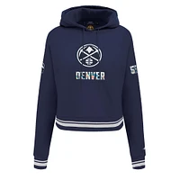 Women's Pro Standard Navy Denver Nuggets 2024/25 City Edition Cropped Pullover Hoodie