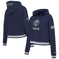 Women's Pro Standard Navy Denver Nuggets 2024/25 City Edition Cropped Pullover Hoodie