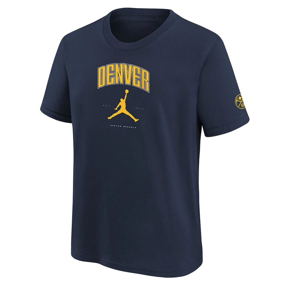 T-shirt Essential Cities bleu marine Denver Nuggets de Jordan Brand pour jeunes