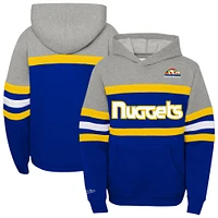 Sweat à capuche jeunesse Mitchell & Ness Royal/Heather Grey Denver Nuggets Hardwood Classics Head Coach