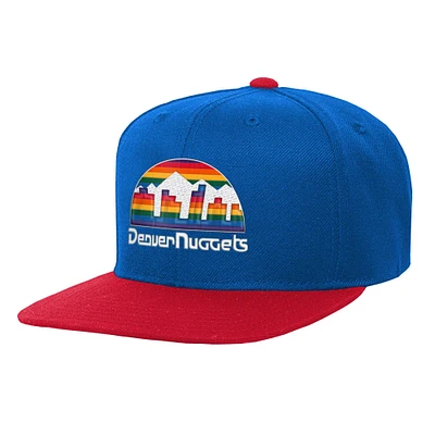 Youth Mitchell & Ness  Royal/Red Denver Nuggets Two-Tone Snapback Hat