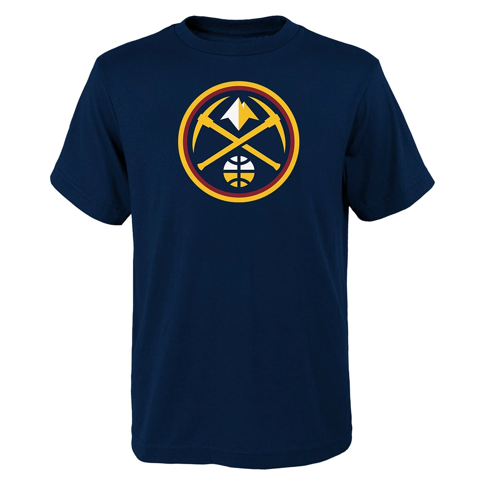 T-shirt bleu marine avec logo principal des Denver Nuggets pour jeunes