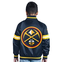 Veste universitaire à boutons-pression complète pour jeune Denver Nuggets Scrimmage Navy