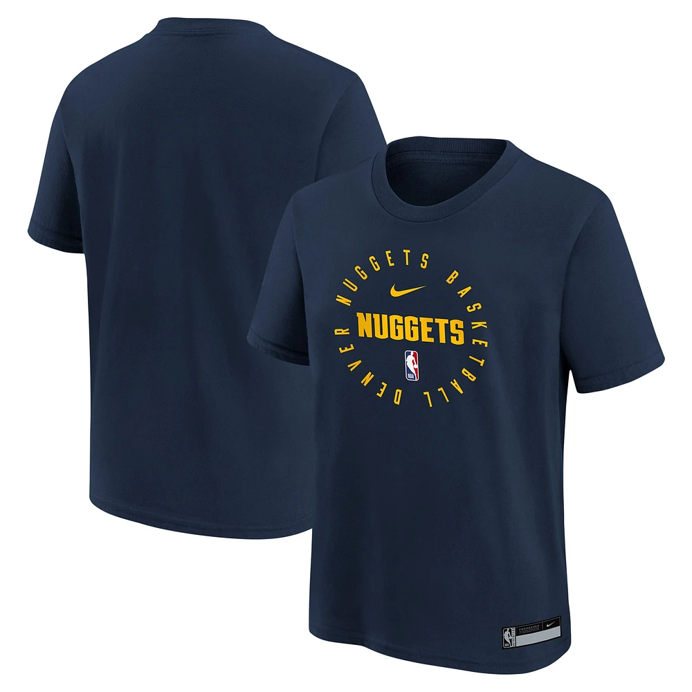 T-shirt Nike bleu marine Denver Nuggets Practice Legend pour jeune