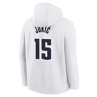 Sweat à capuche Nike Nikola Jokic pour jeune Denver Nuggets 2024/25 City Edition avec nom et numéro Blanc