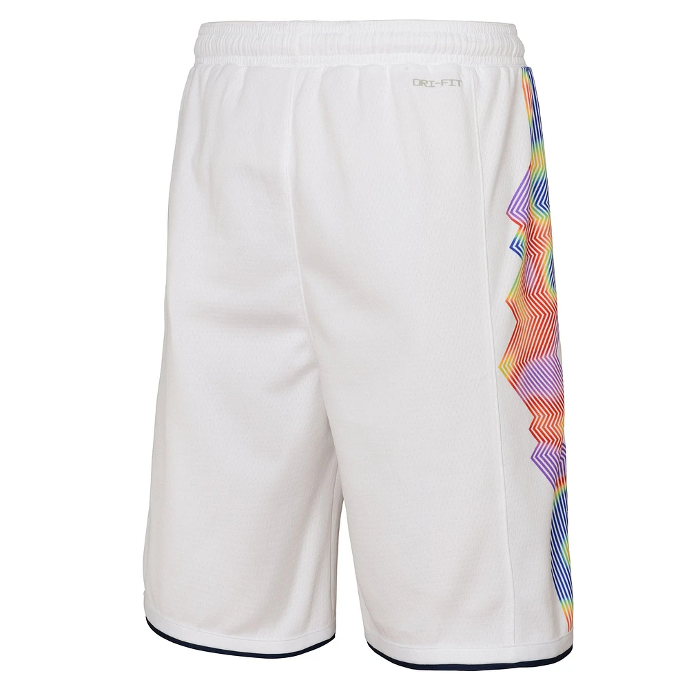 Youth Nike  White Denver Nuggets 2024/25 City Edition Swingman Performance Shorts