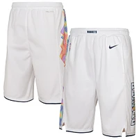 Short Nike blanc pour jeune Denver Nuggets City Edition Swingman Performance 2024/25