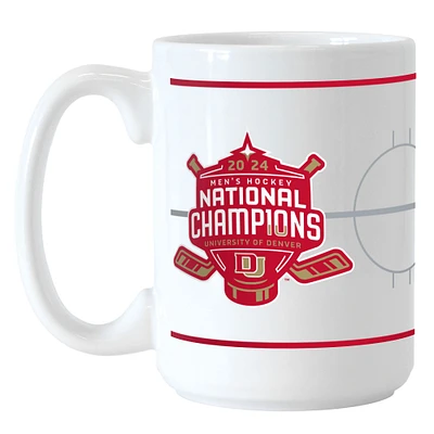 Denver Pioneers Champions nationaux de hockey sur glace masculin NCAA 2024 15oz. Tasse sublimée