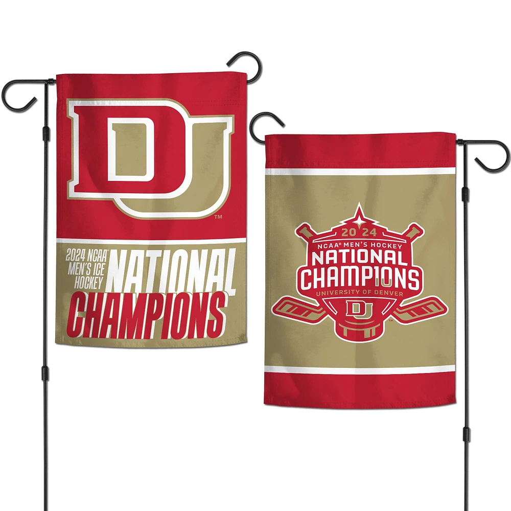 WinCraft  Denver Pioneers 2024 NCAA Men's Ice Hockey National Champions 12" x 18" Two-Sided Garden Flag