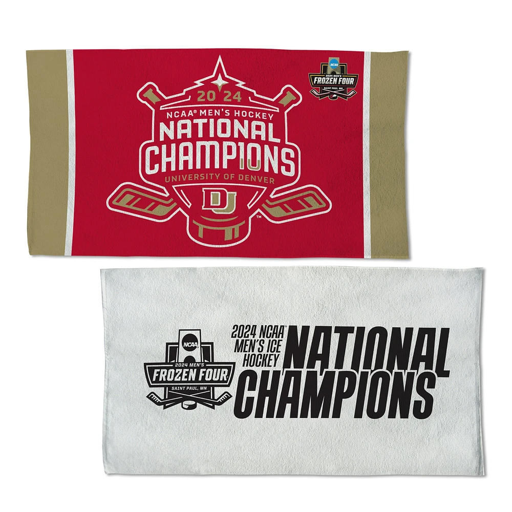 WinCraft Denver Pioneers 2024 NCAA Men's Ice Hockey National Champions Vestiaire 22'' x 42'' Serviette recto-verso