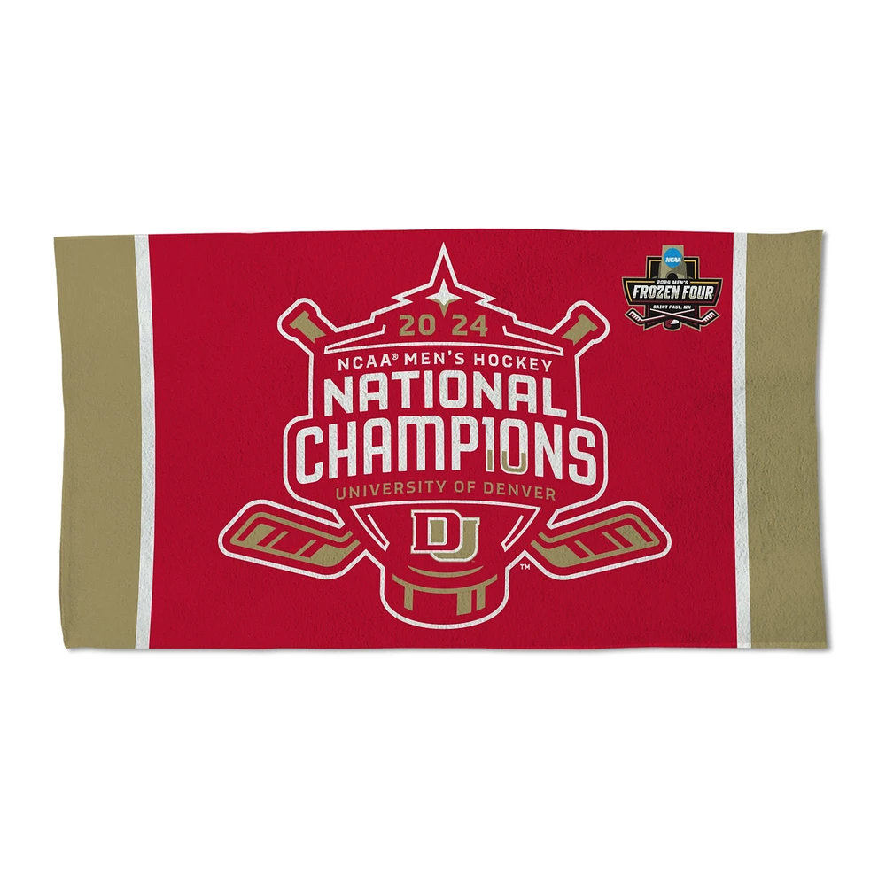 WinCraft Denver Pioneers 2024 NCAA Men's Ice Hockey National Champions Vestiaire 22'' x 42'' Serviette recto-verso