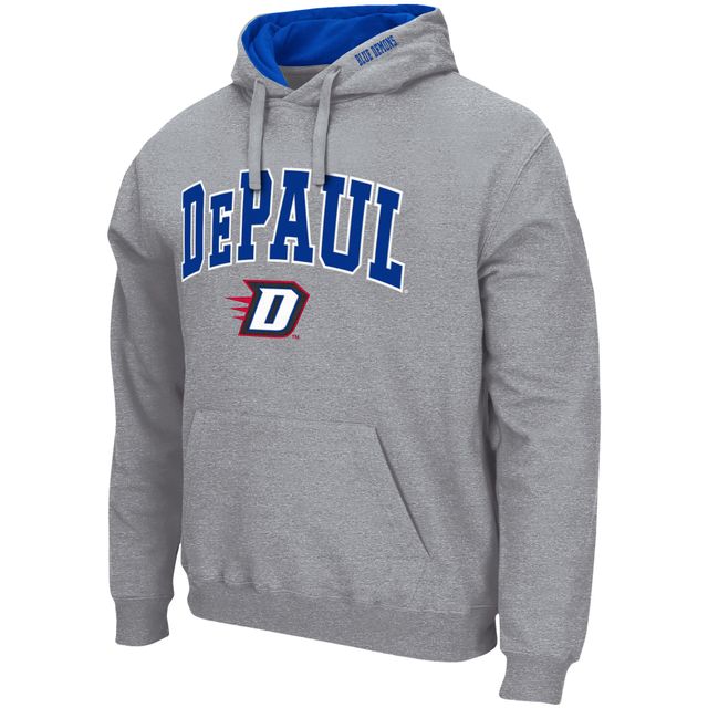 Colosseum Heathered Grey DePaul Blue Demons Arch & Logo 3.0 Pull à capuche pour homme