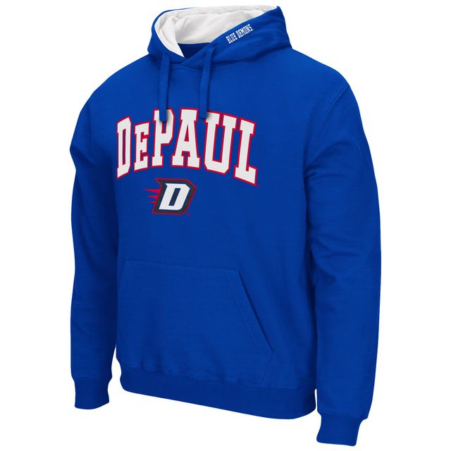 Chandail à capuchon Colosseum Royal DePaul Blue Demons Arch et logo pour hommes