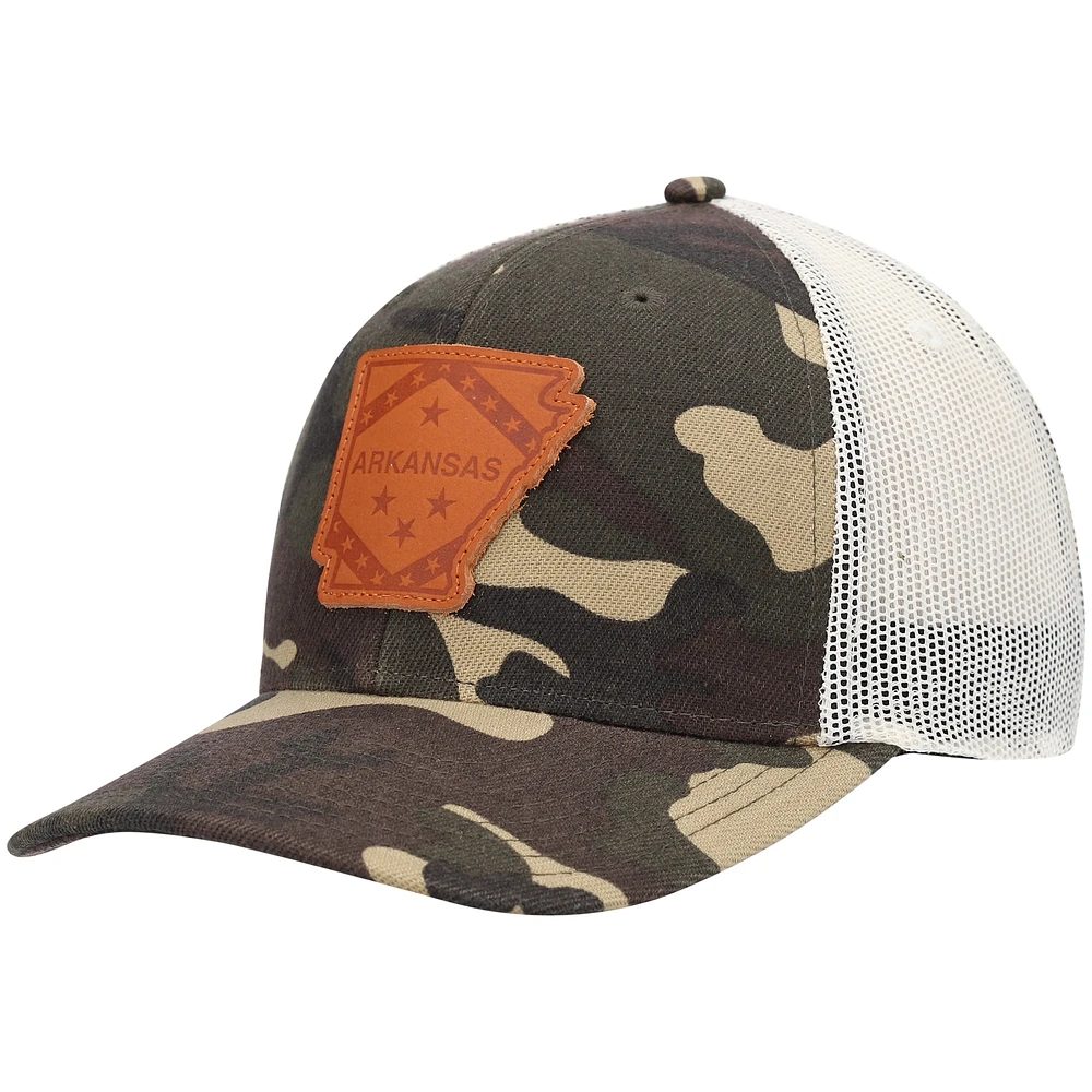 Casquette de camionneur Local Crowns Camo Arkansas Icon Woodland State Patch pour homme