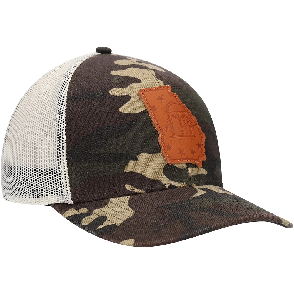 Casquette de camionneur Local Crowns Camo Georgia Icon Woodland State Patch pour homme