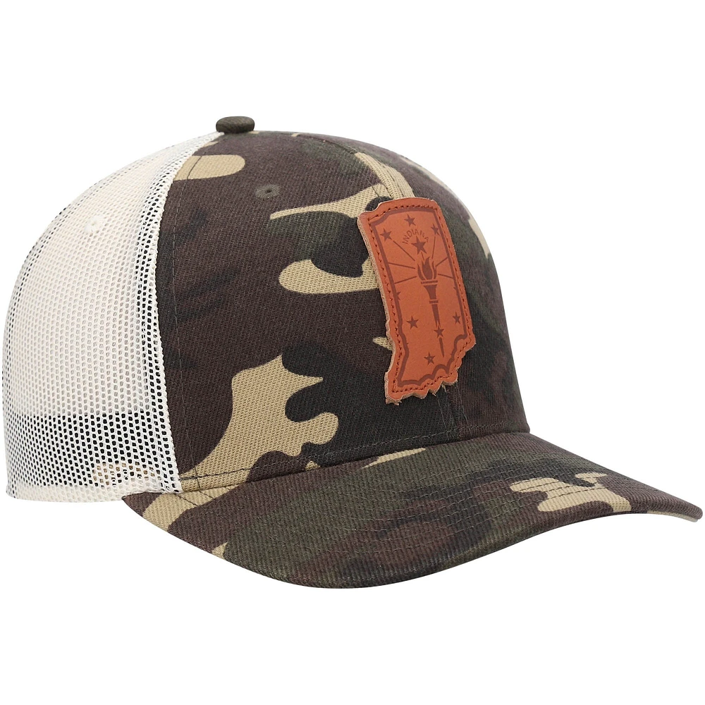 Casquette de camionneur Local Crowns Camo Indiana Icon Woodland State Patch pour homme