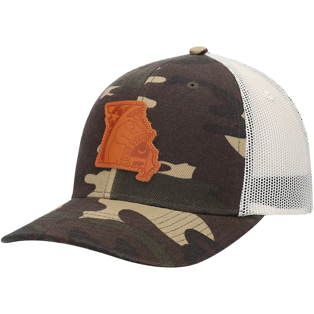 Casquette de camionneur Local Crowns Camo Missouri Icon Woodland State Patch pour homme