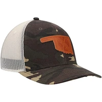 Men's Local Crowns Camo Oklahoma Icon Woodland State Patch Trucker Snapback Hat