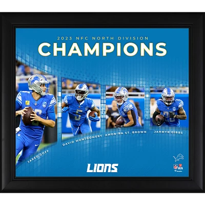 Collage 15" x 17" des champions de la division nord de la NFC 2023 des Lions de Détroit