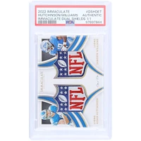 Carte recrue authentifiée PSA Aidan Hutchinson et Jameson Williams 2022 Panini Immaculate Collection Dual NFL Shield Relic #DSH-DET #1/1