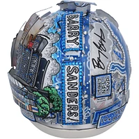 Barry Sanders Detroit Lions Autographed Riddell Speed Mini Helmet with Art by Charles Fazzino - RG13322302
