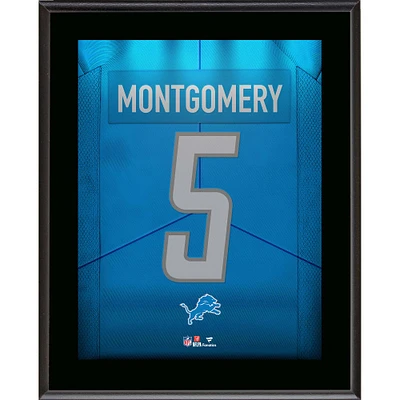 Plaque de joueur sublimée avec numéro de maillot des Lions de Détroit de David Montgomery 10,5" x 13"