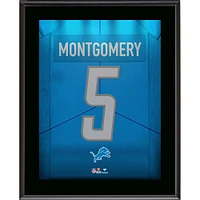 Plaque de joueur sublimée avec numéro de maillot des Lions de Détroit de David Montgomery 10,5" x 13"
