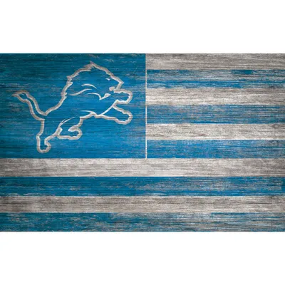 Detroit Lions 11'' x 19'' Distressed Flag Sign