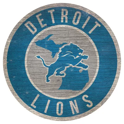 Detroit Lions 12'' x 12'' State Circle Sign