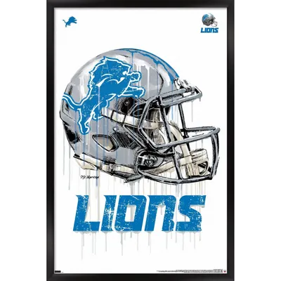 Lids Detroit Lions 24.25'' x 35.75'' Framed Team Helmet Poster
