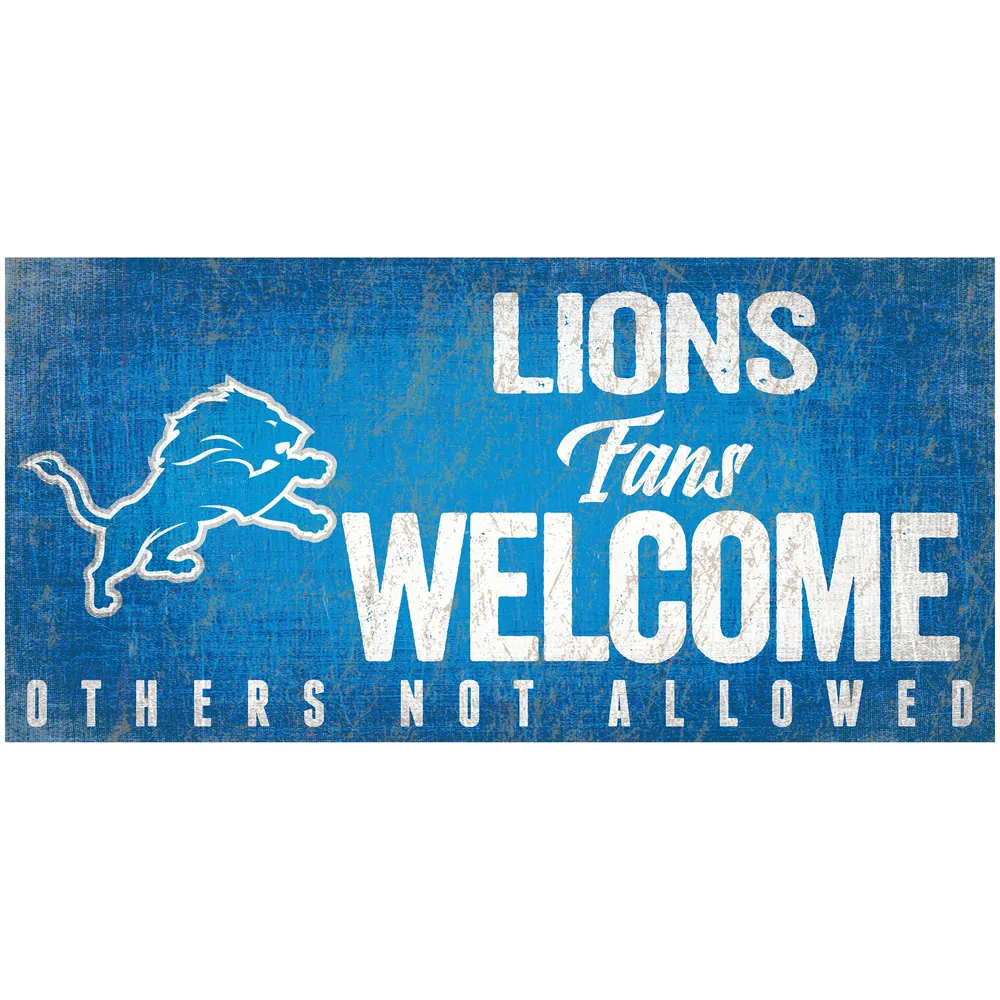 Detroit Lions 47 Leaner Fan Sign