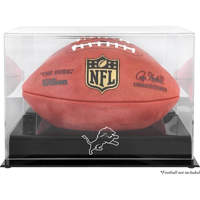 Vitrine de présentation du logo de football Detroit Lions à base noire avec dos miroir