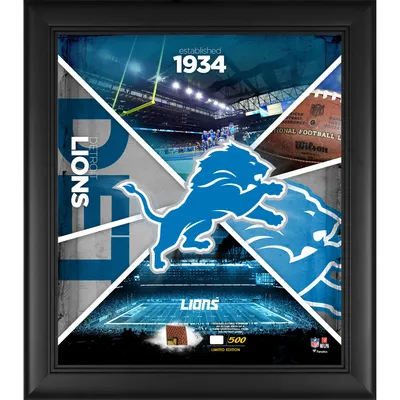 Detroit Lions Fanatics Authentic Framed 15" x 17" Team Impact Collage with a Piece of Game-Used Football - Limited Edition of 500