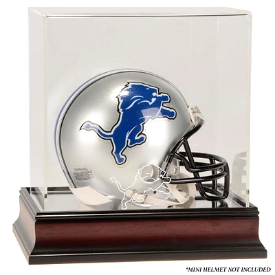 Detroit Lions Mahogany Logo Mini Helmet Display Case