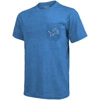 Détroit Lions Majestic Threads Tri-Blend Pocket T-Shirt - Bleu